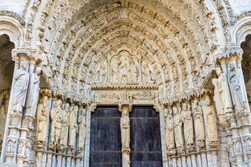 Fototapeta premium Details of Chartres Cathedral, UNESCO world heritage in France