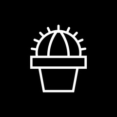 Kaktus - Icon, Symbol, Piktogramm, Bildmarke, grafisches Element - schwarz, weiß - Web, Druck - Vektor