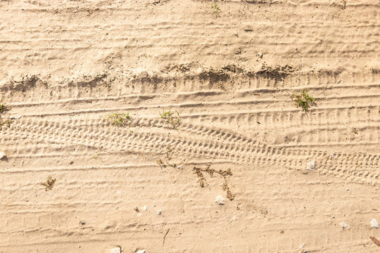 Bike trail on sand