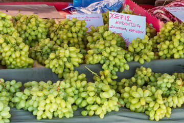 White grapes on public market