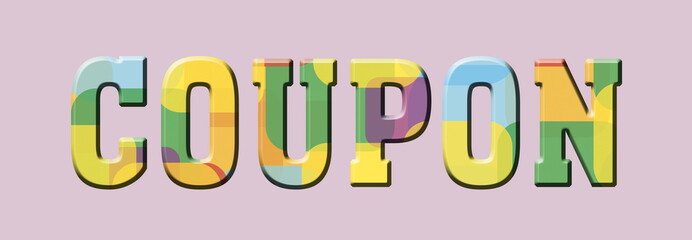 coupon Multicolor Banner Logo