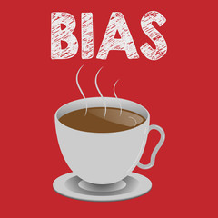 Writing note showing Bias. Business photo showcasing Prejudice in favor of and against one thing Considered to be Unfair.