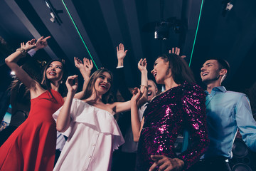 Low angle view of beautiful nice attractive charming bright vivi