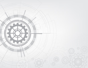 Abstract gear wheel mechanism on technology background. Vector illustration