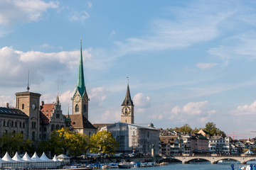 Church Towers in Zurich, Switzerland