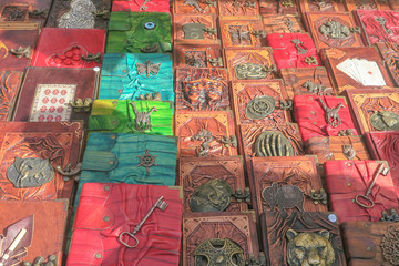Naklejka premium Libros Cuadernos Agendas Viejos