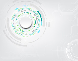 Abstract white circle with various technological design,vector illustration.