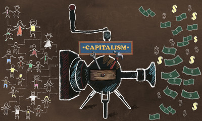 Capitalism Concept in Trendy Classic Style - obrazy, fototapety, plakaty