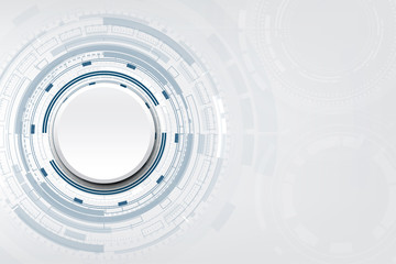 Obraz premium Abstract white circle with various technological design,vector illustration.