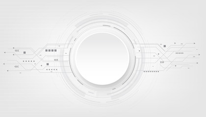 Obraz premium Vector abstract futuristic circuit board on white background.