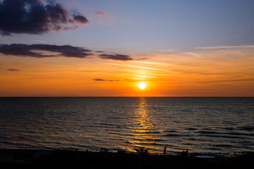 Fototapeta na wymiar Beautiful Sunset over Adriatic Sea in Italy, Europe