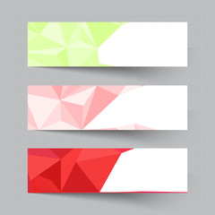 vector banners with polygonal background 