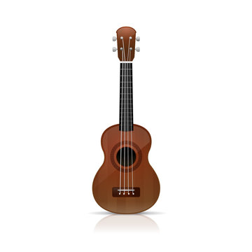 Ukulele guitar vector illustration isolated on white