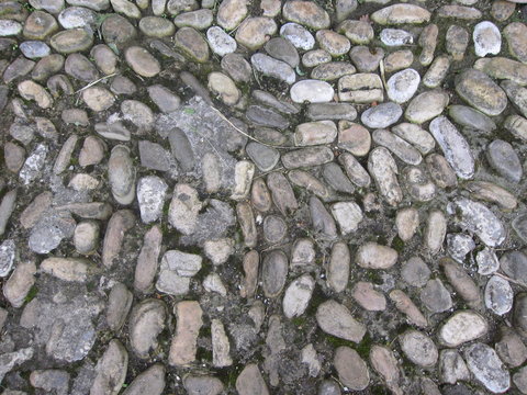 Steinboden aus Kieselsteine
