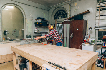 craftsman at work in his workshop