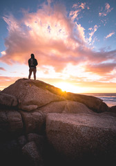 Cape Town Beach sunset man