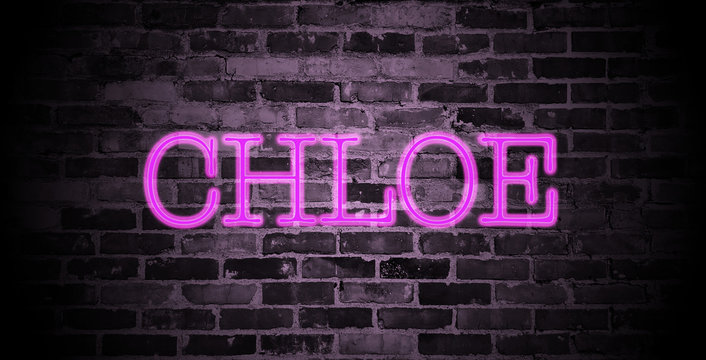first name Chloe in pink neon on brick wall Stock Photo | Adobe Stock