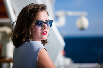 Young lady on a cruise