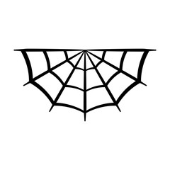 Spider web icon. Cobweb vector silhouette. Spiderweb clip art. Flat vector illustration.
