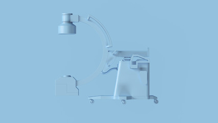 Pale Blue Hospital C Arm X-Ray Scanner 3d illustration 3d rendering	