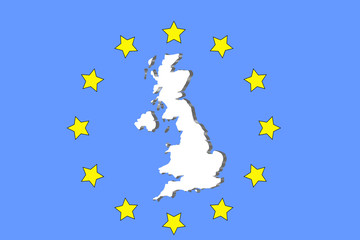 illustration  united kingdom and european union brexit 3d hole 
