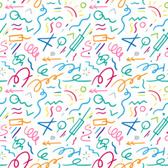 Seamless hand-drawn vector abstract pattern
