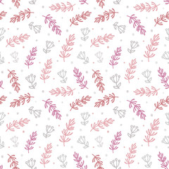 Seamless hand-drawn vector floral pattern