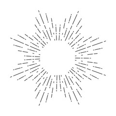 Obraz premium Vintage sunburst design element on white background.