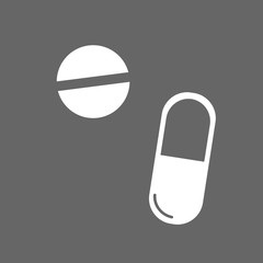 Pill icon. Medical drug pill. Vector illustration, flat design.