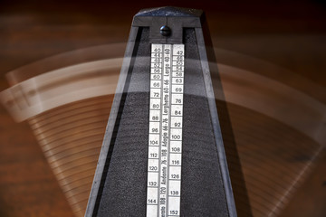 Close up of a vintage metronome