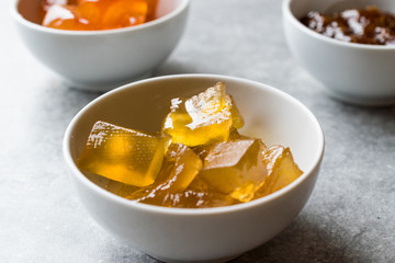 Homemade Organic Watermelon Jam in Ceramic bowl / Marmalade.