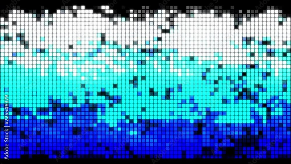 Poster square white blue flickering moving particle graphic animation background