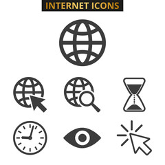 Web icons set on white background.