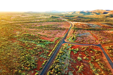 Long straight road in Australian outback