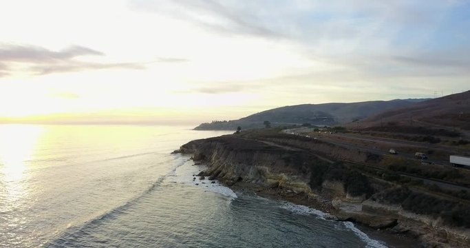 Coastal Cliff Aerial Gaviota Coast Refugio Beach