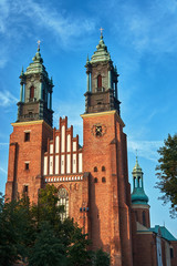 Towers of the gothic cathedral in Poznan.