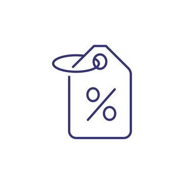Discount tag line icon. Sale, price, special offer. Shopping concept. Vector illustration can be used for topics like retail, consumerism, commerce