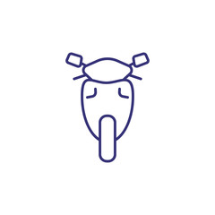 Motorcycle line icon. Motorbike, scooter, motocross. Transport concept. Vector illustration can be used for topics like transportation, travel, sport