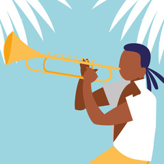 man playing trumpet avatar character