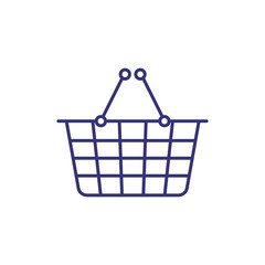 Shopping basket line icon. Supermarket, purchase, online shopping. Shopping concept. Vector illustration can be used for topics like retail, consumerism, commerce