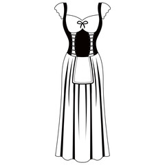 Traditional oktoberfest dress icon for women. Vector illustration design