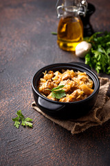 Braised cabbage with a meat