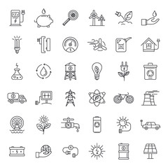 Ecology day icon set. Outline set of ecology day vector icons for web design isolated on white background