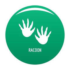 Racoon step icon. Simple illustration of racoon step vector icon for any design green