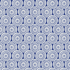 Fototapeta premium Japanese, Chinese traditional asian blue geometric seamless pattern