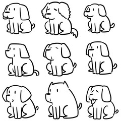 vector set of dog