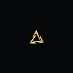 Abstract Geometric Minimal Lineart Triangle Iconic Logo Design