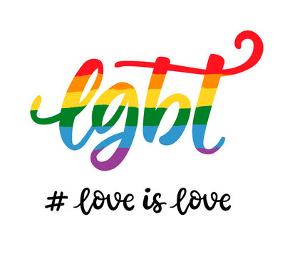 Gay hand written lettering poster. LGBT rights concept