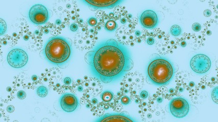 Helle Hintergrundgrafik - Ringe und Kreise - Cyan auf weißem Grund 