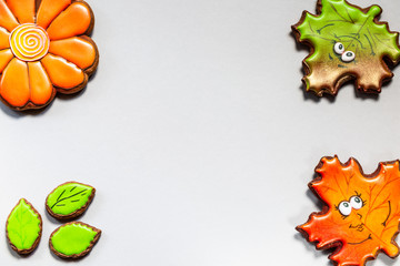 Beautiful gingerbread on school subjects.